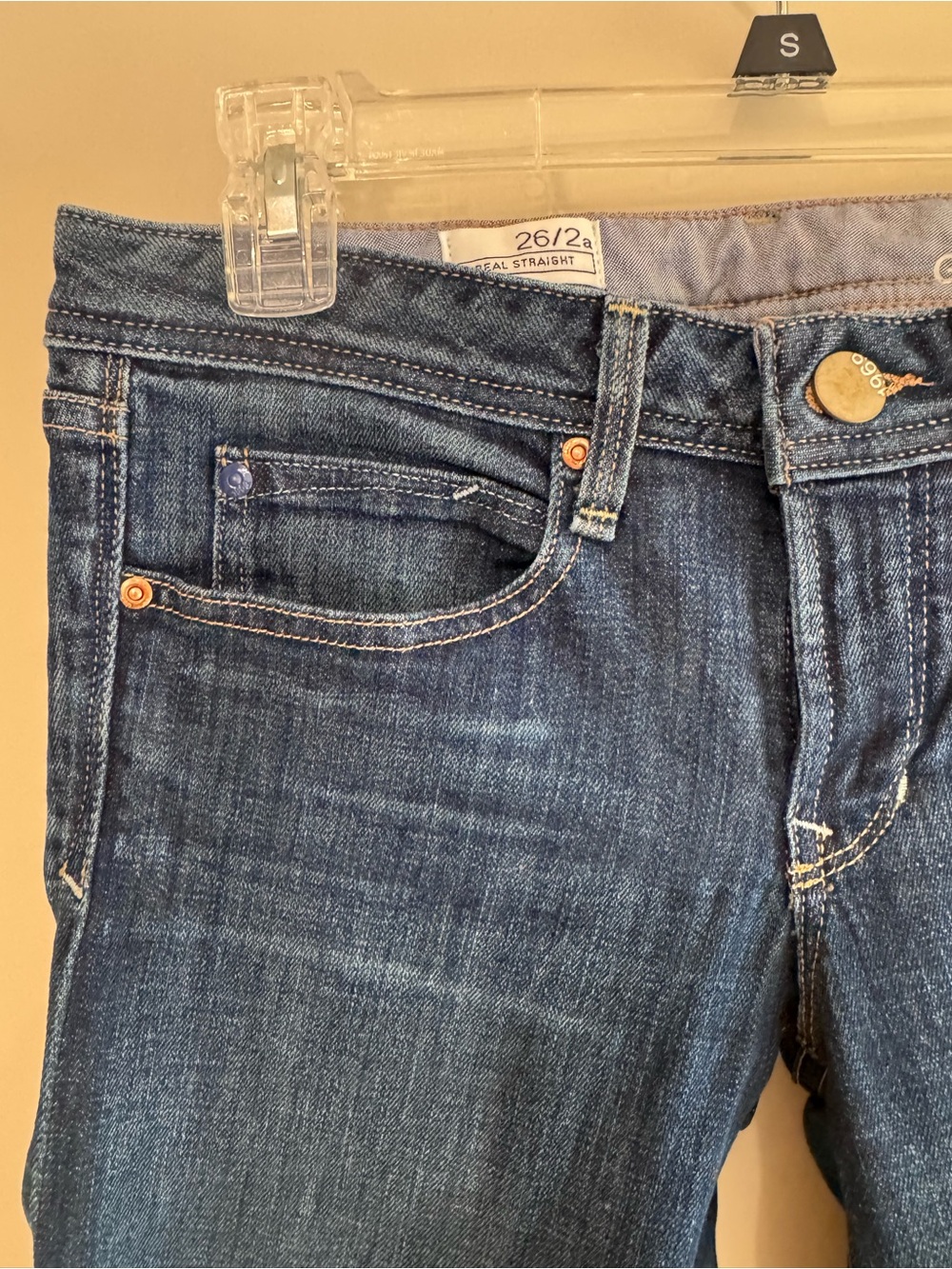 Gap Straight Low Rise Jeans in Dark Blue